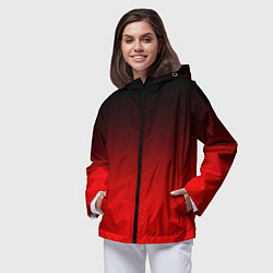 Ветровка с капюшоном женская Градиент: от черного до ярко-красного, цвет: 3D-черный — фото 2