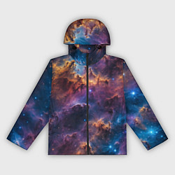 Ветровка с капюшоном женская Космическая туманность, цвет: 3D-черный
