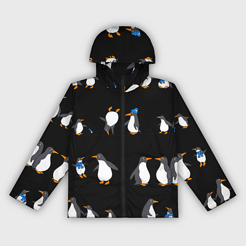 Женская ветровка Веселая семья пингвинов / 3D-Черный – фото 1
