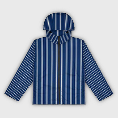 Женская ветровка Строгий синий в полоску / 3D-Черный – фото 1