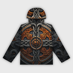 Ветровка с капюшоном женская Орнамент в викингском стиле, цвет: 3D-черный