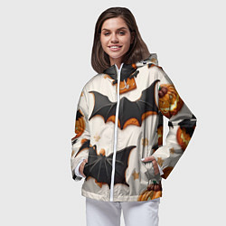 Ветровка с капюшоном женская Сладкий хеллоуин, цвет: 3D-белый — фото 2