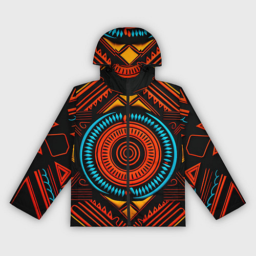Женская ветровка Орнамент в африканском стиле на тёмном фоне / 3D-Черный – фото 1