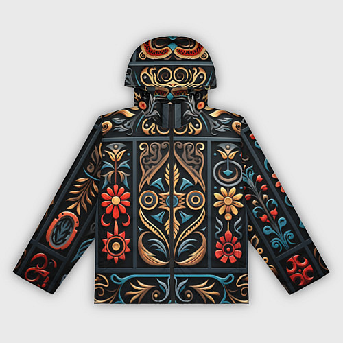 Женская ветровка Узор с растительными элементами в славянском стиле / 3D-Черный – фото 1