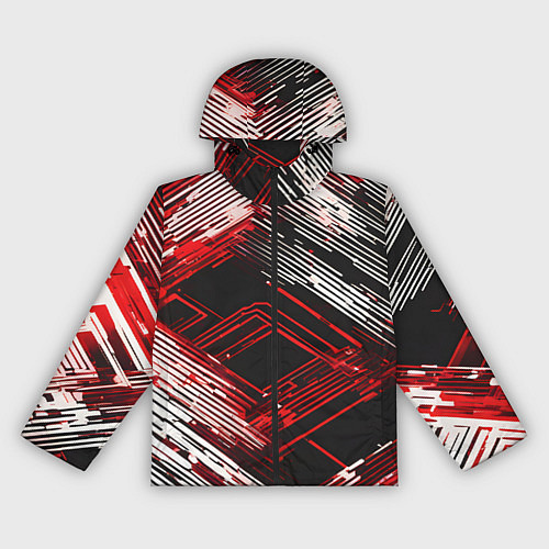 Женская ветровка Киберпанк линии белые и красные / 3D-Черный – фото 1