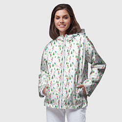Ветровка с капюшоном женская Зимний горнолыжный курорт, цвет: 3D-белый — фото 2