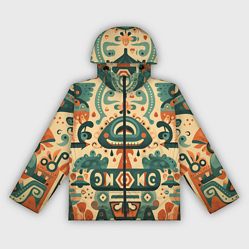 Женская ветровка Абстрактный узор в мексиканском фолк-арт стиле / 3D-Черный – фото 1