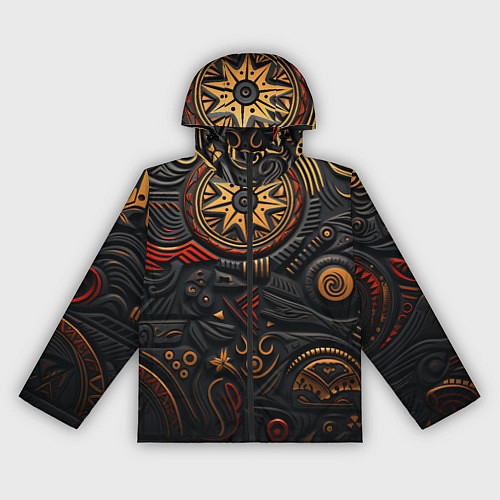 Женская ветровка Абстрактный узор в славянской стилистике / 3D-Черный – фото 1