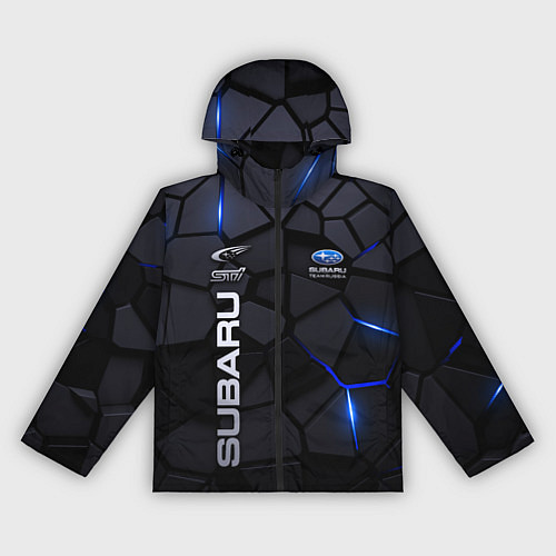 Женская ветровка Subaru - плиты с эффектом свечения / 3D-Черный – фото 1