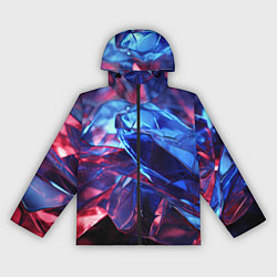 Ветровка с капюшоном женская Синие алмазы, цвет: 3D-черный