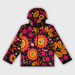 Ветровка с капюшоном женская Хохлома параноидальная, цвет: 3D-черный