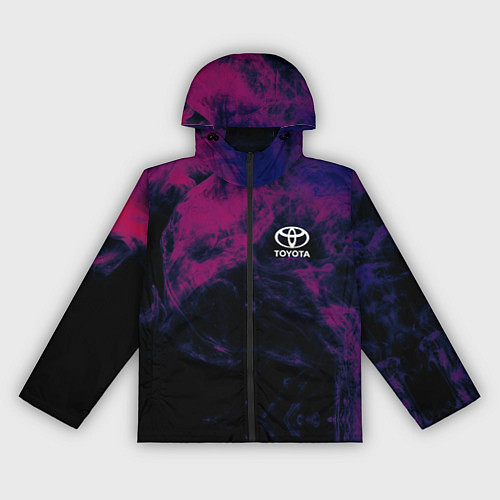 Женская ветровка Тойота на фоне сиреневого дыма / 3D-Черный – фото 1