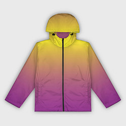 Ветровка с капюшоном женская Желто-фиолетовый градиент, цвет: 3D-черный