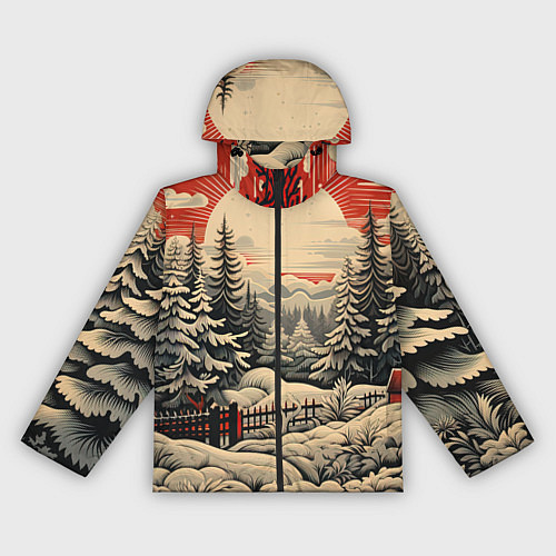 Женская ветровка Блеск снежинок новогодний стиль / 3D-Черный – фото 1