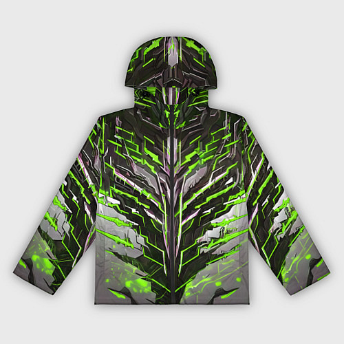 Женская ветровка Киберпанк доспех зелёный / 3D-Черный – фото 1