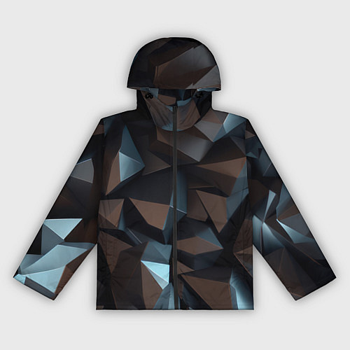 Женская ветровка Черная геометрическая абстракция - объемные грани / 3D-Черный – фото 1