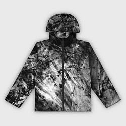 Ветровка с капюшоном женская Чёрный мрамор, цвет: 3D-черный