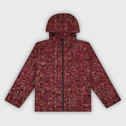 Ветровка с капюшоном женская Чёрные и красные мазки, цвет: 3D-черный