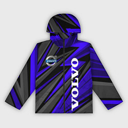 Ветровка с капюшоном женская Volvo - Синий спортивный, цвет: 3D-черный