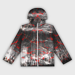 Ветровка с капюшоном женская Красные узоры, цвет: 3D-белый