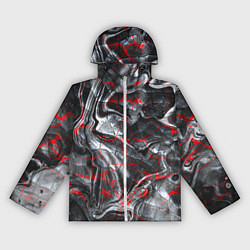 Ветровка с капюшоном женская Красные узоры, цвет: 3D-белый