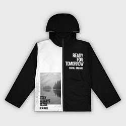 Ветровка с капюшоном женская Чёрно белый Stay always close be a guide мечты, цвет: 3D-черный