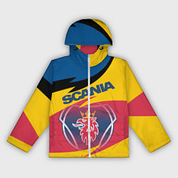 Ветровка с капюшоном женская Scania logo, цвет: 3D-белый