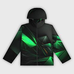 Ветровка с капюшоном женская Зеленая геометрическая абстракция, цвет: 3D-черный