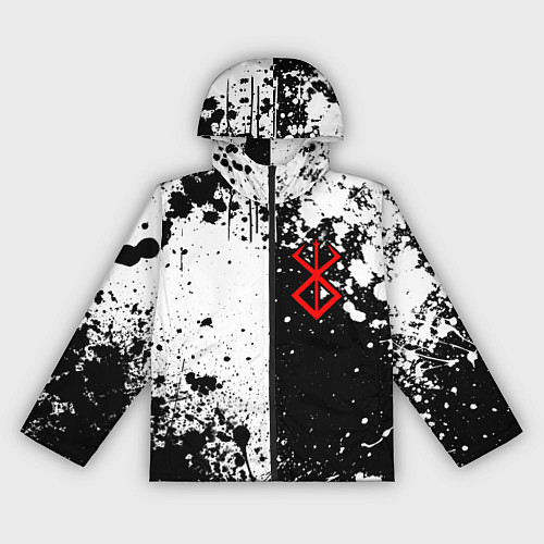Женская ветровка Берсерк знак жертвы - черно-белые брызги / 3D-Черный – фото 1