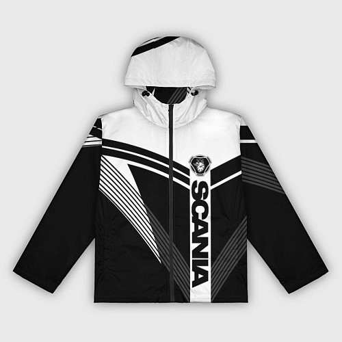 Женская ветровка Scania логотип на абстрактном фоне / 3D-Черный – фото 1