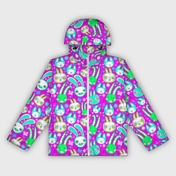 Ветровка с капюшоном женская Мультяшные зайчики, цвет: 3D-белый