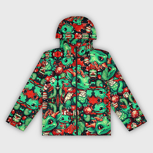 Женская ветровка Зелёный деревянный дракончик / 3D-Черный – фото 1