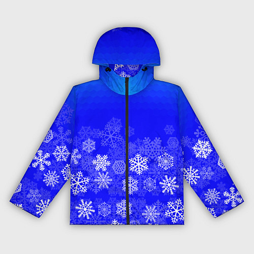 Женская ветровка Снежинки на синем / 3D-Черный – фото 1