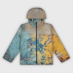 Ветровка с капюшоном женская Гранжевая стена с краской, цвет: 3D-черный