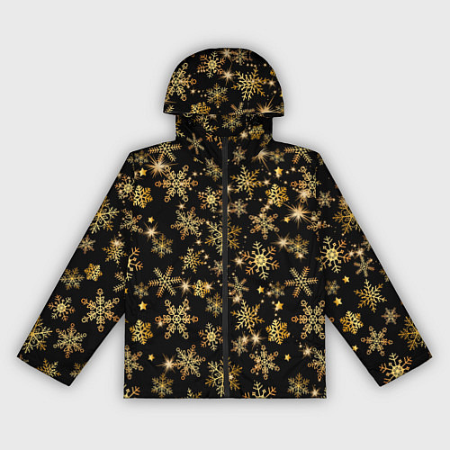 Женская ветровка Россыпи золотых снежинок / 3D-Черный – фото 1
