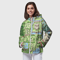 Ветровка с капюшоном женская Zelda: карта, цвет: 3D-белый — фото 2