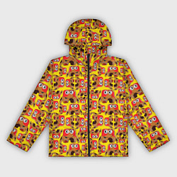 Ветровка с капюшоном женская Мультяшные разноцветные монстрики, цвет: 3D-черный