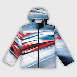 Ветровка с капюшоном женская Белая синяя красная абстракция, цвет: 3D-черный