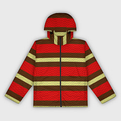 Ветровка с капюшоном женская Плетёная текстура змеиной расцветки, цвет: 3D-черный