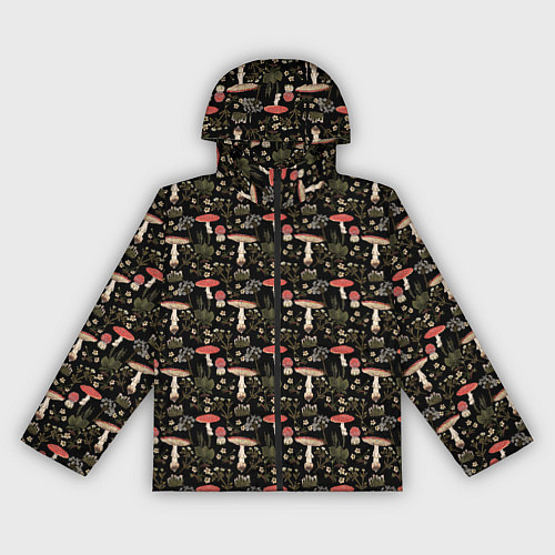 Женская ветровка Goblincore - мухоморы / 3D-Черный – фото 1