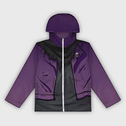 Ветровка с капюшоном женская Фиолетовая косуха лича с черепами, цвет: 3D-белый