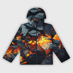 Ветровка с капюшоном женская Золотые и черные стекляшки, цвет: 3D-черный