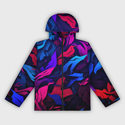 Ветровка с капюшоном женская Синие и фиолетовые яркие краски, цвет: 3D-черный