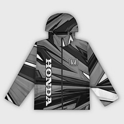 Ветровка с капюшоном женская Honda - монохромный спортивный, цвет: 3D-черный