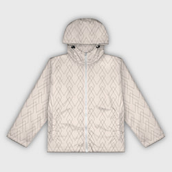 Ветровка с капюшоном женская Бежевый геометричные линии, цвет: 3D-белый
