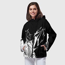 Ветровка с капюшоном женская Берсерк Гатс в чёрных доспехах, цвет: 3D-черный — фото 2