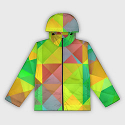 Ветровка с капюшоном женская Разноцветные фигуры, цвет: 3D-черный