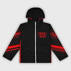 Ветровка с капюшоном женская Audi sport geometry, цвет: 3D-белый