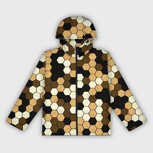 Женская ветровка Камуфляж гексагон коричневый / 3D-Черный – фото 1