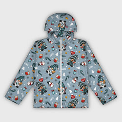 Женская ветровка Новогодний паттерн с гномами